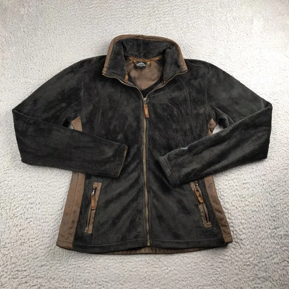 Kuhl Flight Jacket Womens M Dark Brown Deep Pile High Loft Fleece Zip Up Sweater